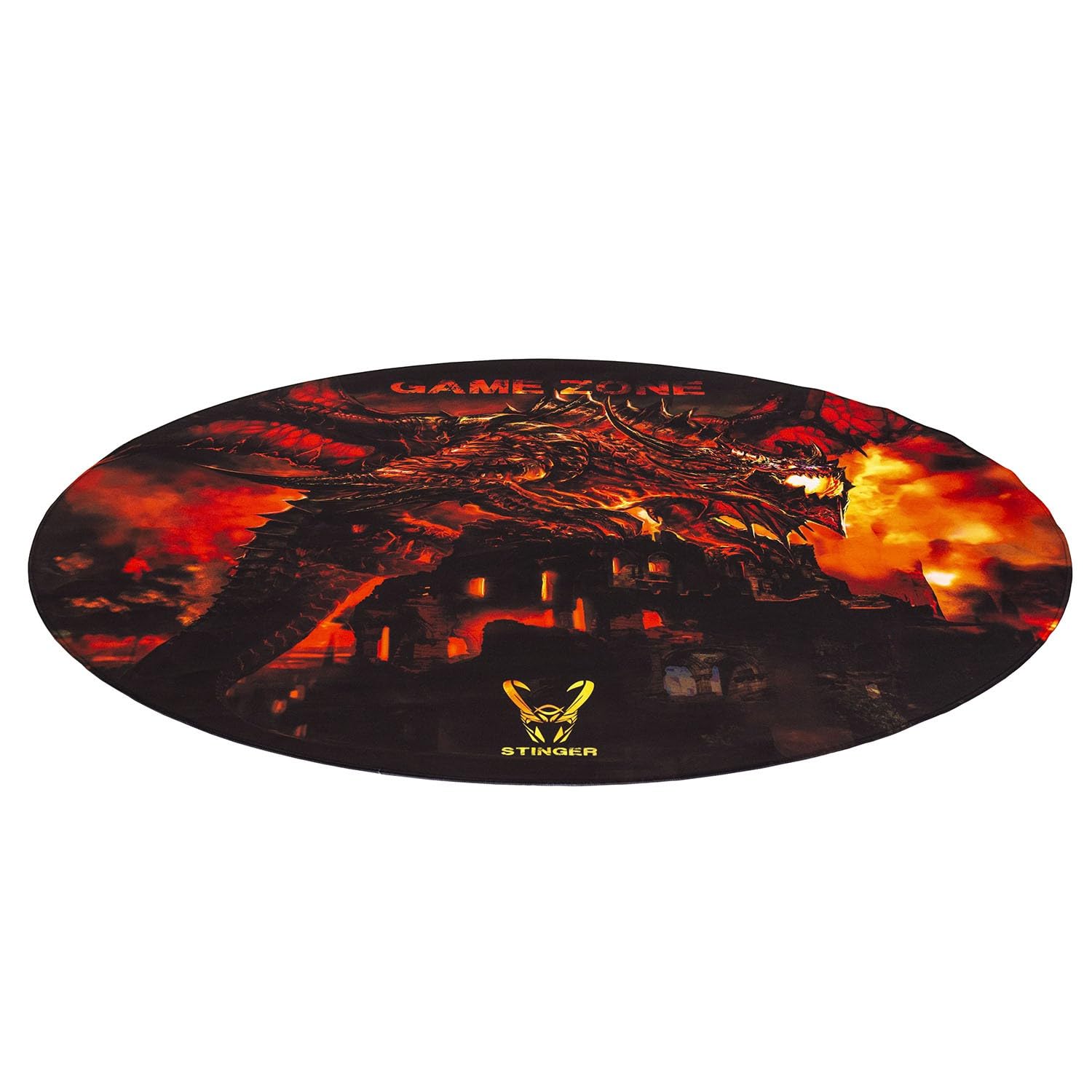 Woxter Stinger Floorpad Red - Alfombrilla Gaming de Suelo, tapete Protector para Suelo, Resistente al Agua, Lavable, 100% Microfibra, diámetro 120 cm, Color Rojo