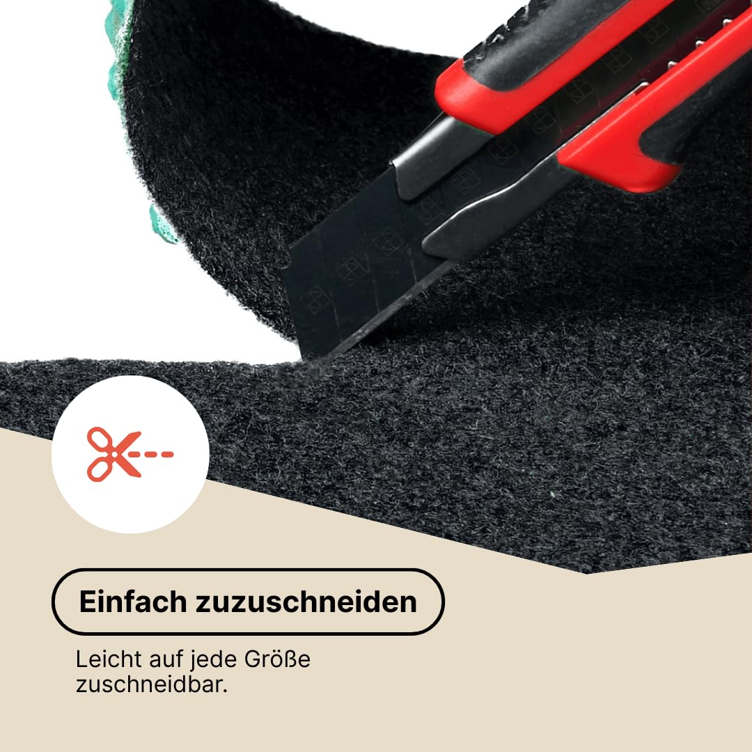 TAPISO Pemba Rasenteppich Kunstrasen Dunkelgrau Höhe:4 mm Kunstrasenteppich mit Noppen Wetterfest Schnelltrocknend Outdoor Balkon Terrasse Garten 300 x 300 cm