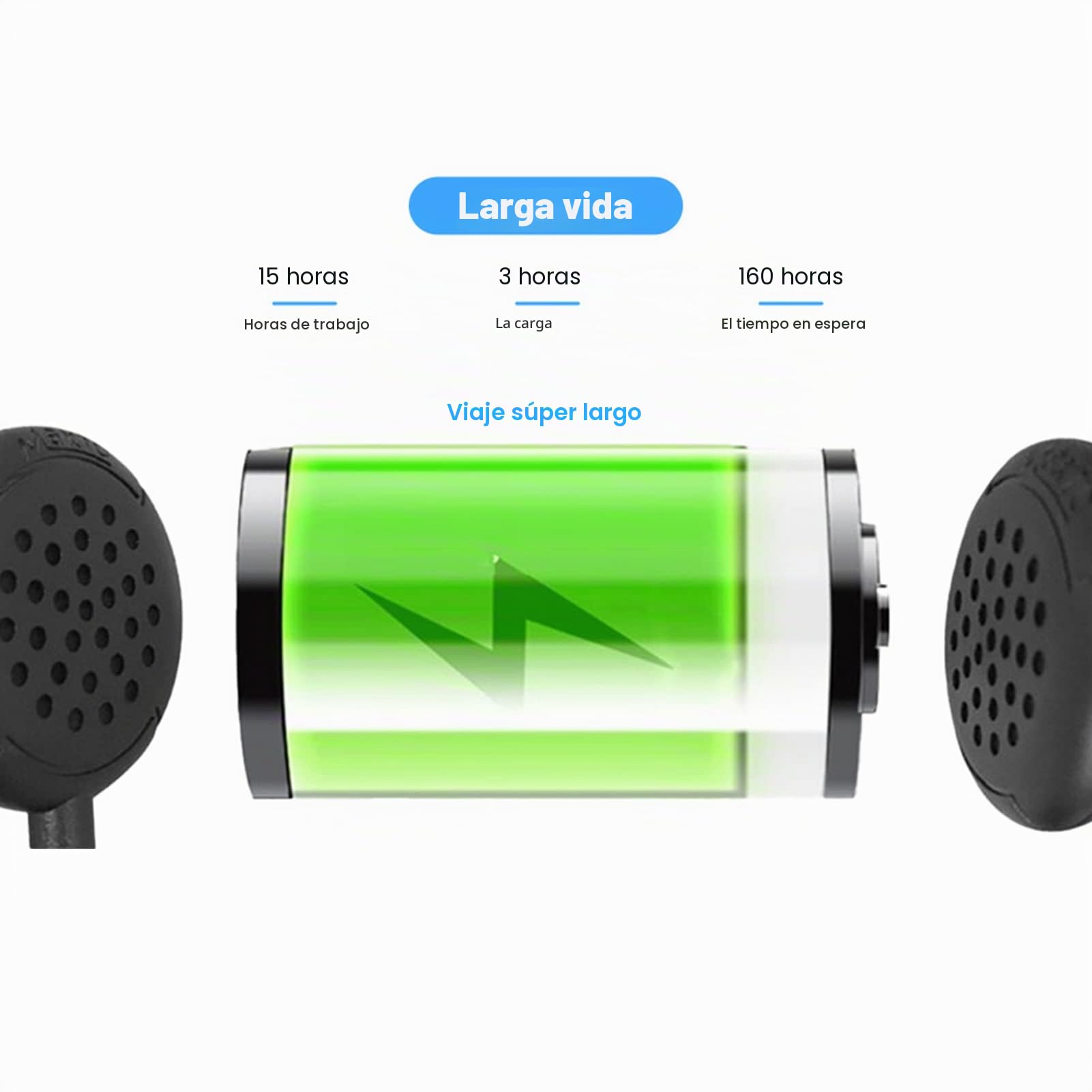 BuyWeek Intercomunicador Bluetooth Auriculares Casco Moto, Bluetooth V5.0 Soporte para Llamadas con Manos Libre
