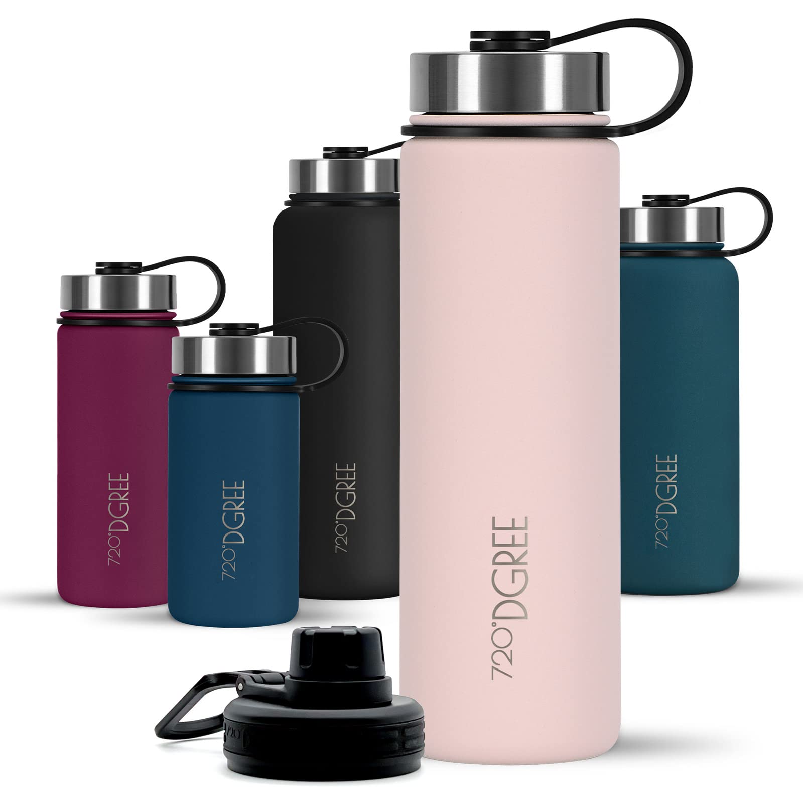 720°DGREE Botella Agua Termo Acero Inoxidable “noLimit“ – 410ml, 530ml, 710ml, 950ml, 1200ml - Sin BPA Free, Antigoteo y Prueba de Fugas - Frasco térmico, Cantimplora Aislada +Cubierta Deportes Gratis — view 23