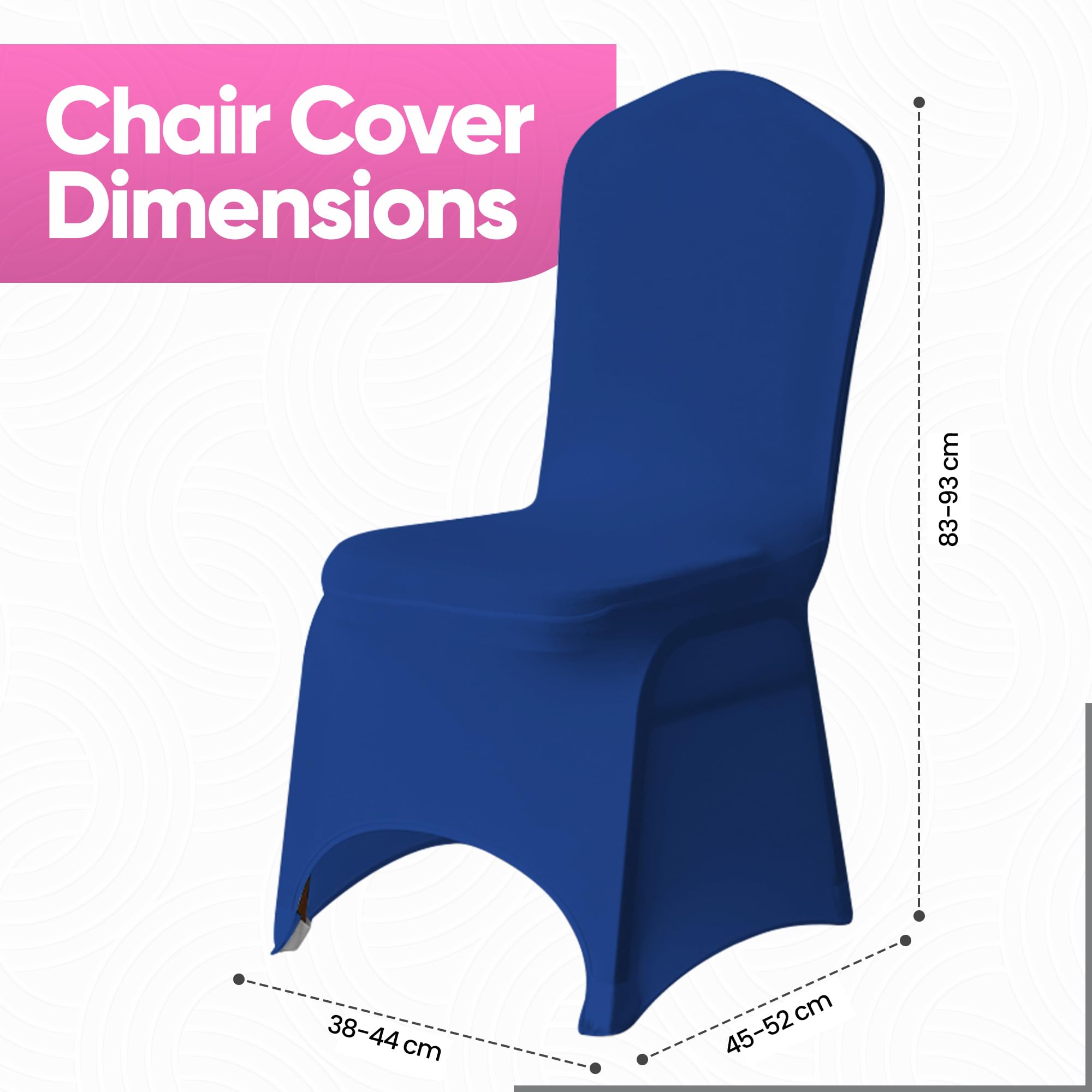 WedDecor Funda elástica para silla de banquete azul real, para decoración de bodas, conferencias, eventos, fiestas de cumpleaños y Navidad, hotel, restaurante, 50 unidades