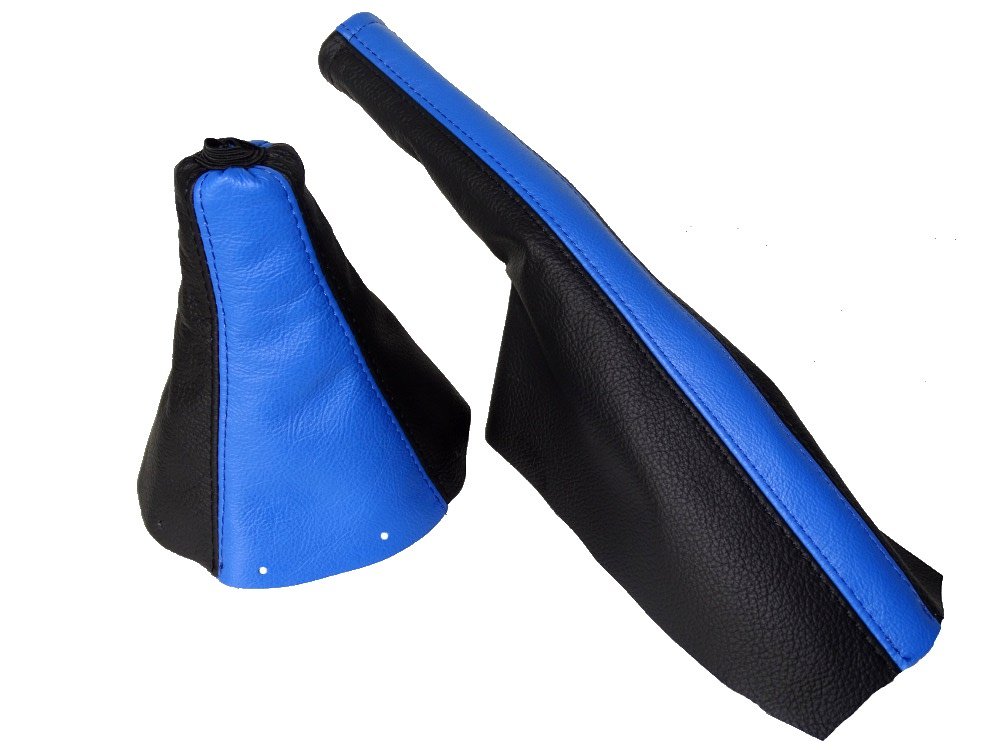 The Tuning-Shop for Audi TT 98-06 Shift & E Brake Boot Black & Blue Leather