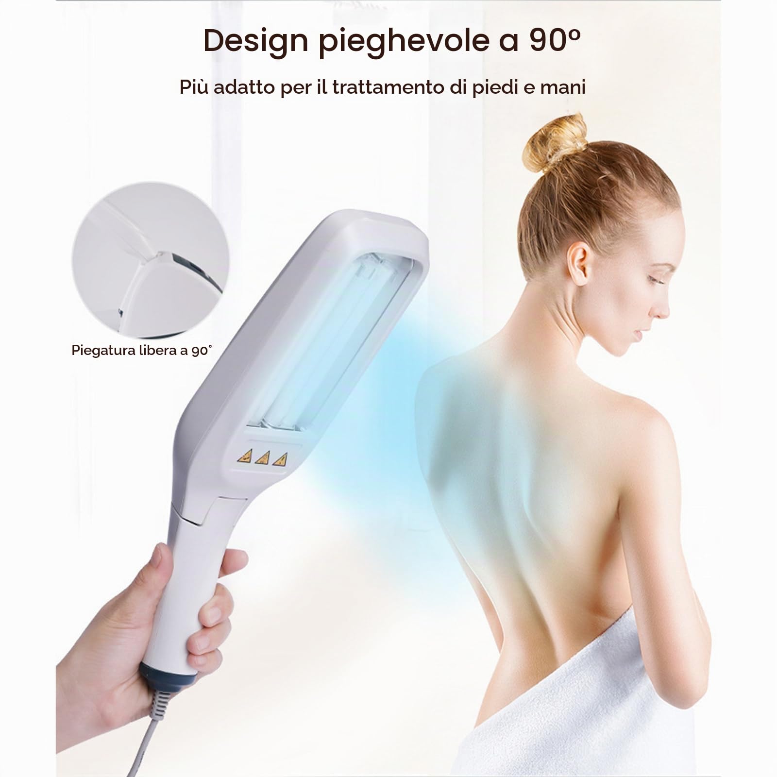 Generico Terapia della Luce UVB con Due lampadine: Lampada UV di fototerapia a Banda Stretta da 311 NM, Area 104cm², Timer, Display LCD.Trattamento per Tutto Il Corpo Sicuro ed Efficace