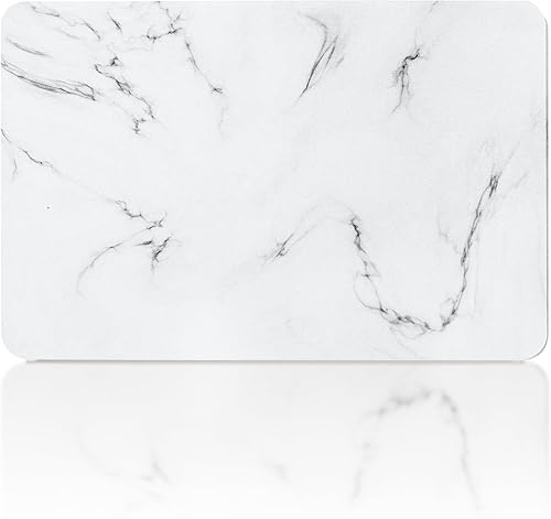 Yoebor Tapete de baño de piedra de diatomita de mármol blanco para baño, tapete de baño grande de tierra de diatomeas antideslizante de secado