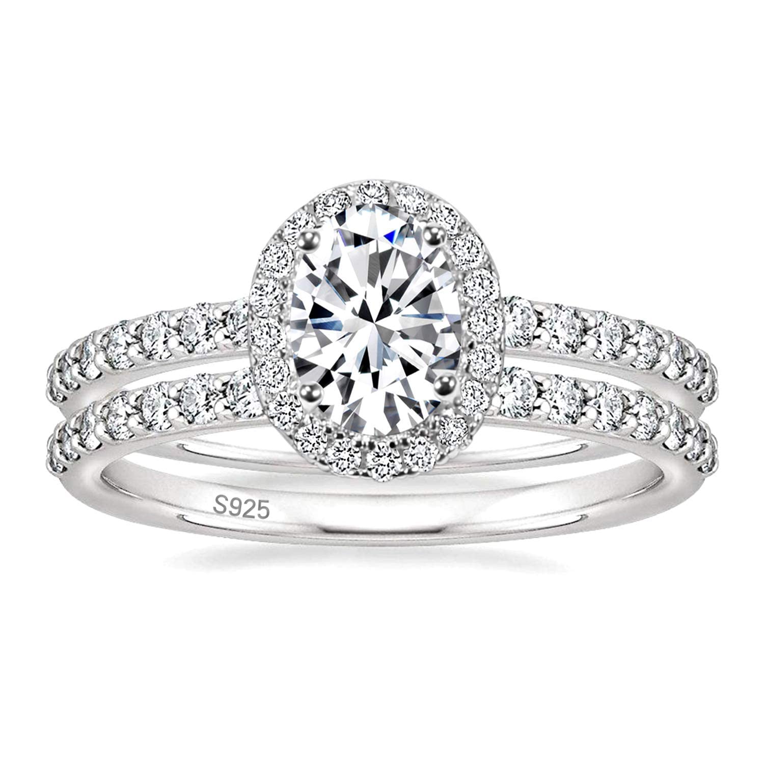 YaYI Anillo De Compromiso Con Circonita Blanca, Conjunto De Anillos De Boda, Fiesta, 5,6 CT|set