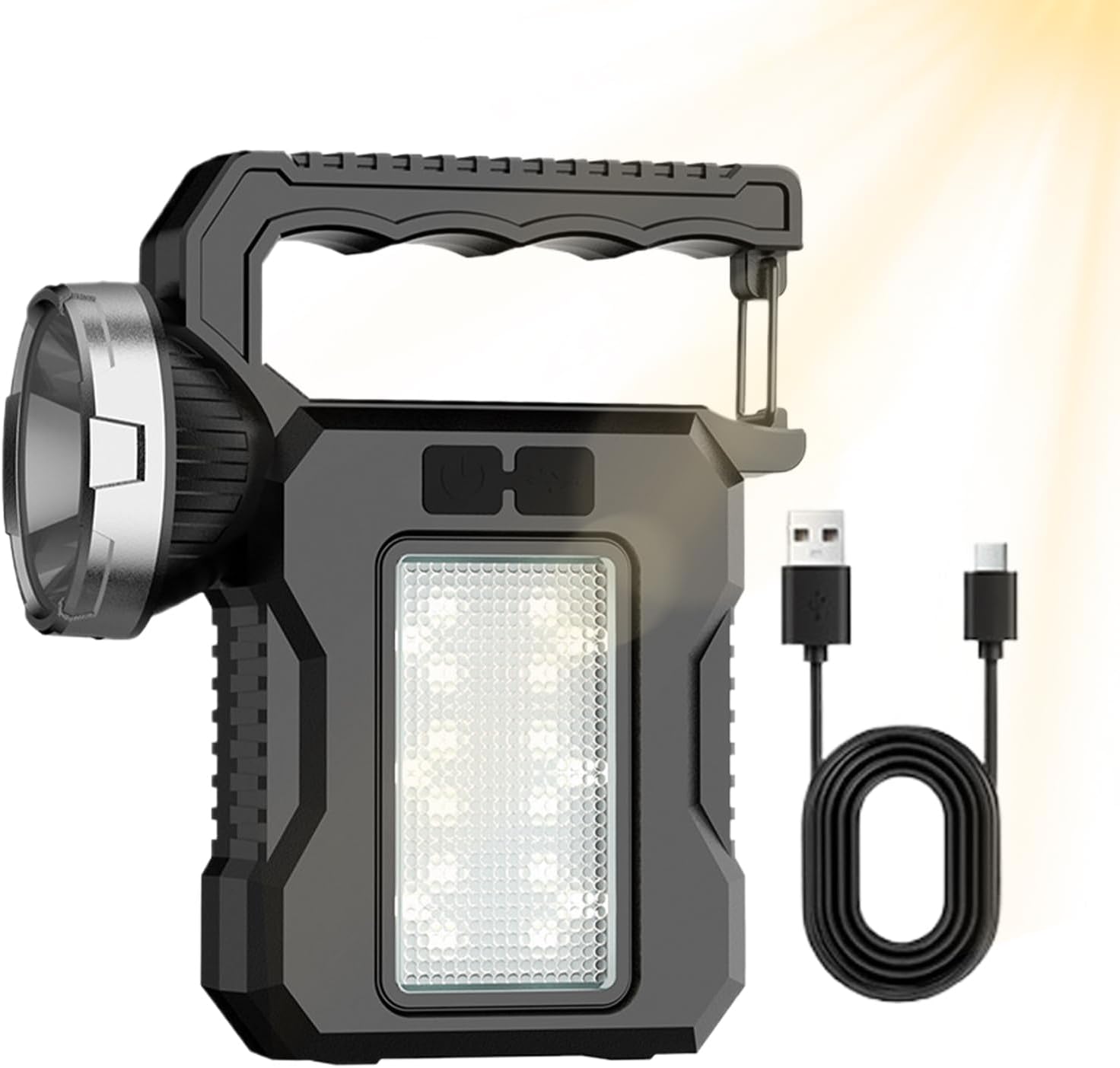 Rechargeable Torch Light - Ultra Bright LED Flashlight, LED Solar Torch Light | High Lumens Super Bright Accessories, Handheld Carry Hand Torch for Outdoor, Survival, and Home Security, Adventure