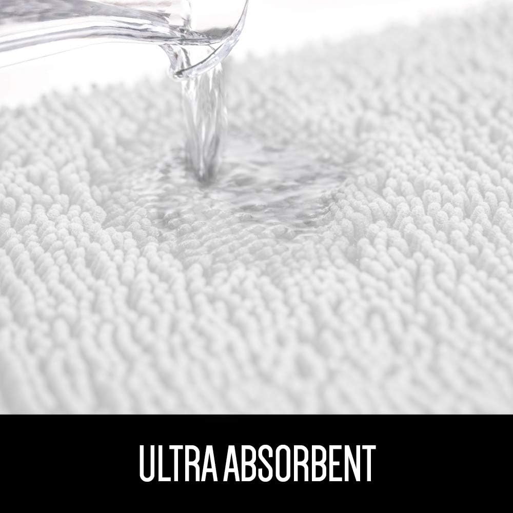 Gorilla Grip Luxury Chenille Bathroom Rug Mat, 30x20, Extra Soft and Super Absorbent Shaggy Rugs, Machine Washable, Quick Dry Bathmat, Plush Carpet for Tub, Shower and Bath Room Floor Mats, White : Home & Kitchen