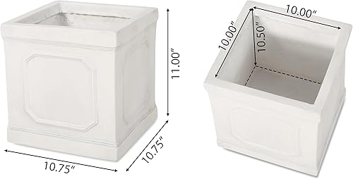 Miniatura 7 de Christopher Knight Home 316046 Burgos - Macetero grande, color blanco antiguo