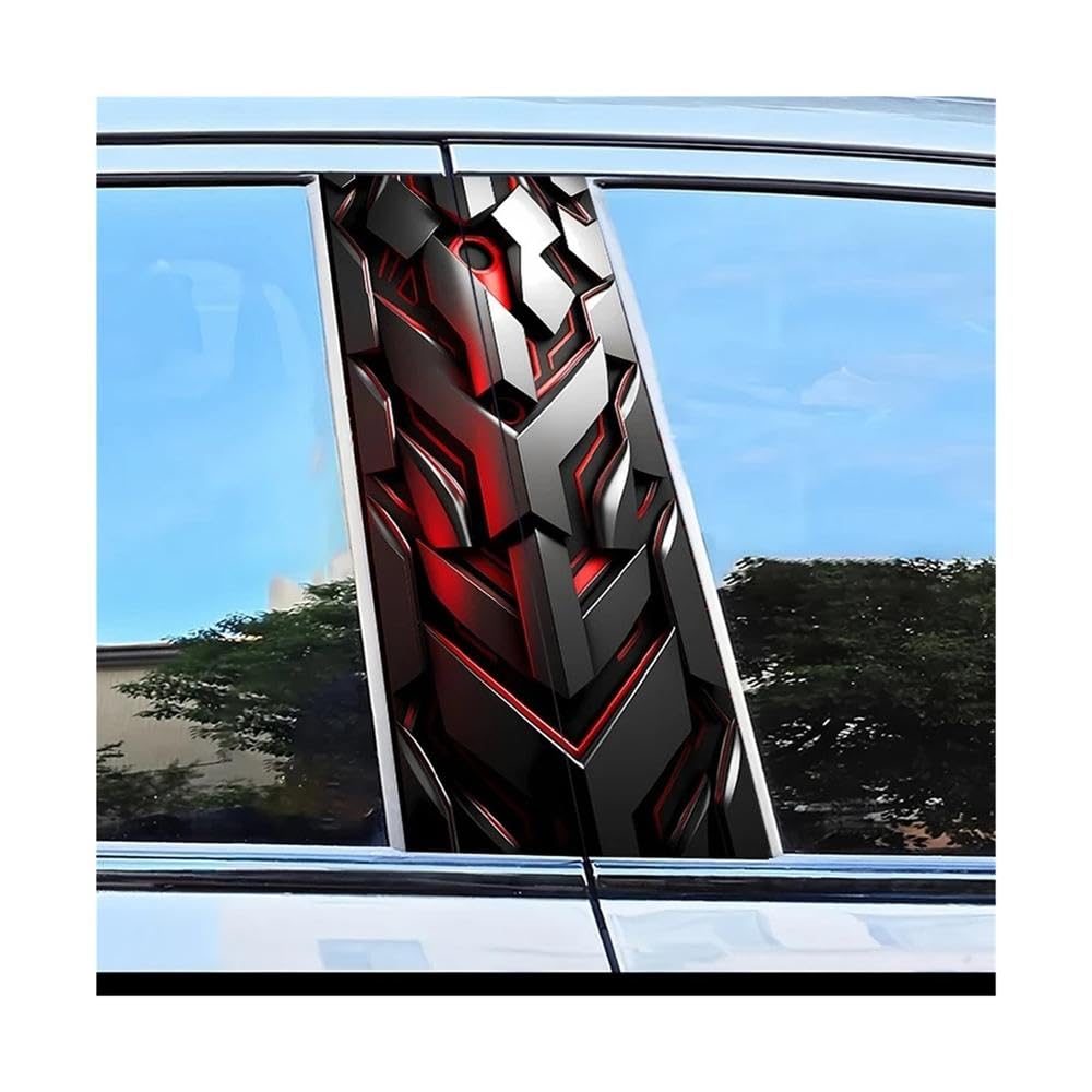 Car Parts 2pcs Car Center Column Decal Mechanical Texture Pattern Scratch Resistant Film
