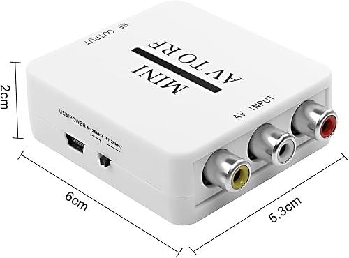 Miniatura 2 de XMSJSIY Modulador RF RCA Compuesto AV CVSB a RF Adaptador de Video Convertidor AV a RF Escalador TV Switcher Soporte RF 67.25Mhz 61.25Mhz para TV
