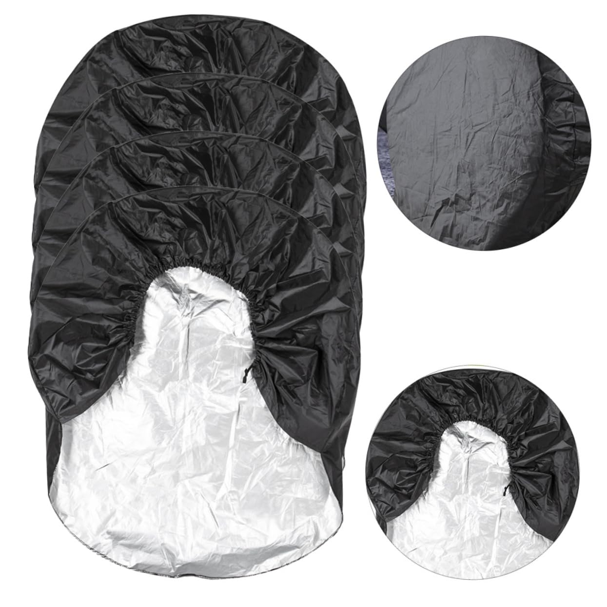 Pezzi Copertura Nero Poliestere Pneumatici per 4, 190t | Camper e Roulotte, Installazione Facile e Vestibilità, Limita L’accumulo di Detriti All’esterno