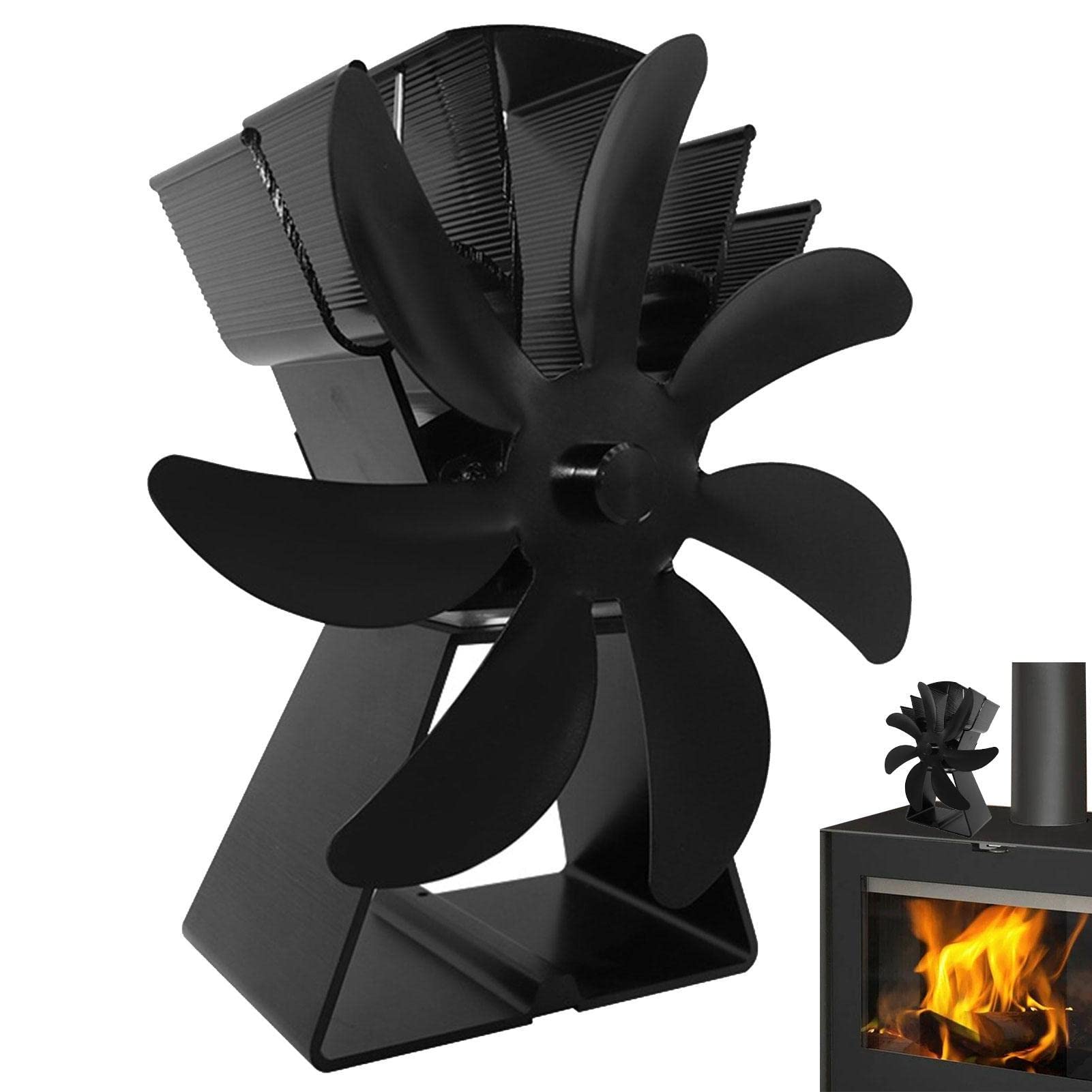 Ventilatore Per Stufa A Legna A 6 Pale Con Termometro, Ventilatore Per Stufa A Legna A 6 Pale Con Termometro Ventilatore Per Camino Alimentato A Calore Per Bruciatore A Legnacaminogasceppi 85606680 - Foto 10