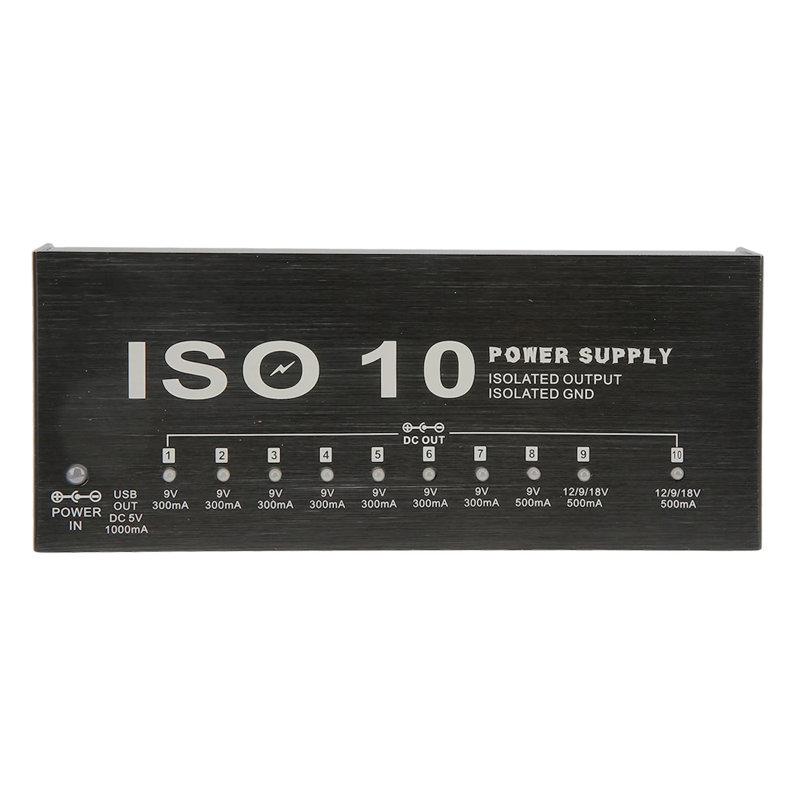 Fuente de Alimentación para Pedal de Guitarra, Potencia Multiefecto con Salida USB y 2 Efectos Individuales de Ecualización de Voltaje
