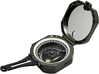 Multifunctional Geological Compass for Hiking, Outdoor Survival,Camping with Distance Calculator,Mirror, Lensatic Sighting,Surveyors Foresters,Lightweight and Durable