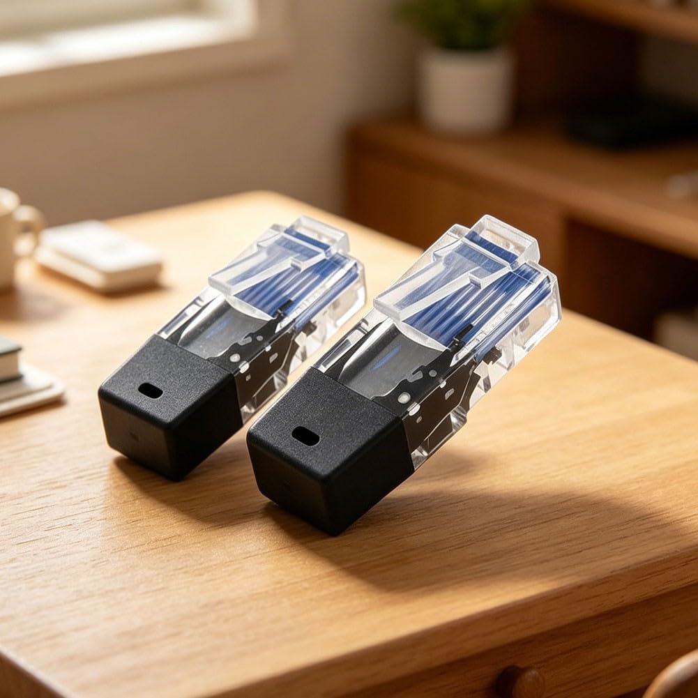 RJ45 Abschlusswiderstandsstecker mit 120 Ohm eingebaut für Ethernet-Kurzschlusstests 8P8C Loopback Verifizierungswerkzeuge für Netzwerkkabel und Diagnosegeräte, Schwarz, 2 Stück