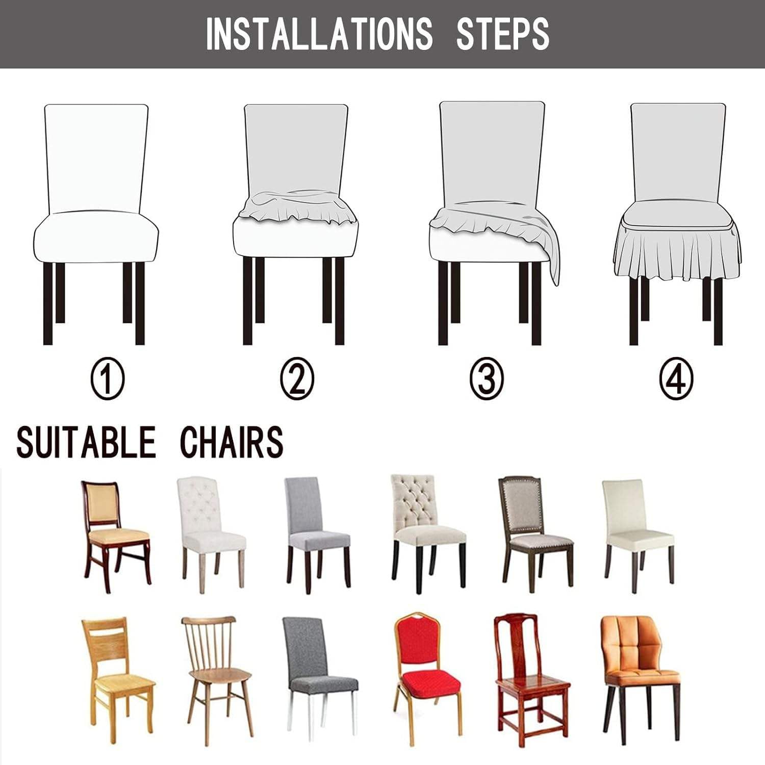 TONY STARK Frill Chair Covers - Elegant Dining Room Style -7 TONY STARK Frill Chair Covers - Elegant Dining Room Style -7