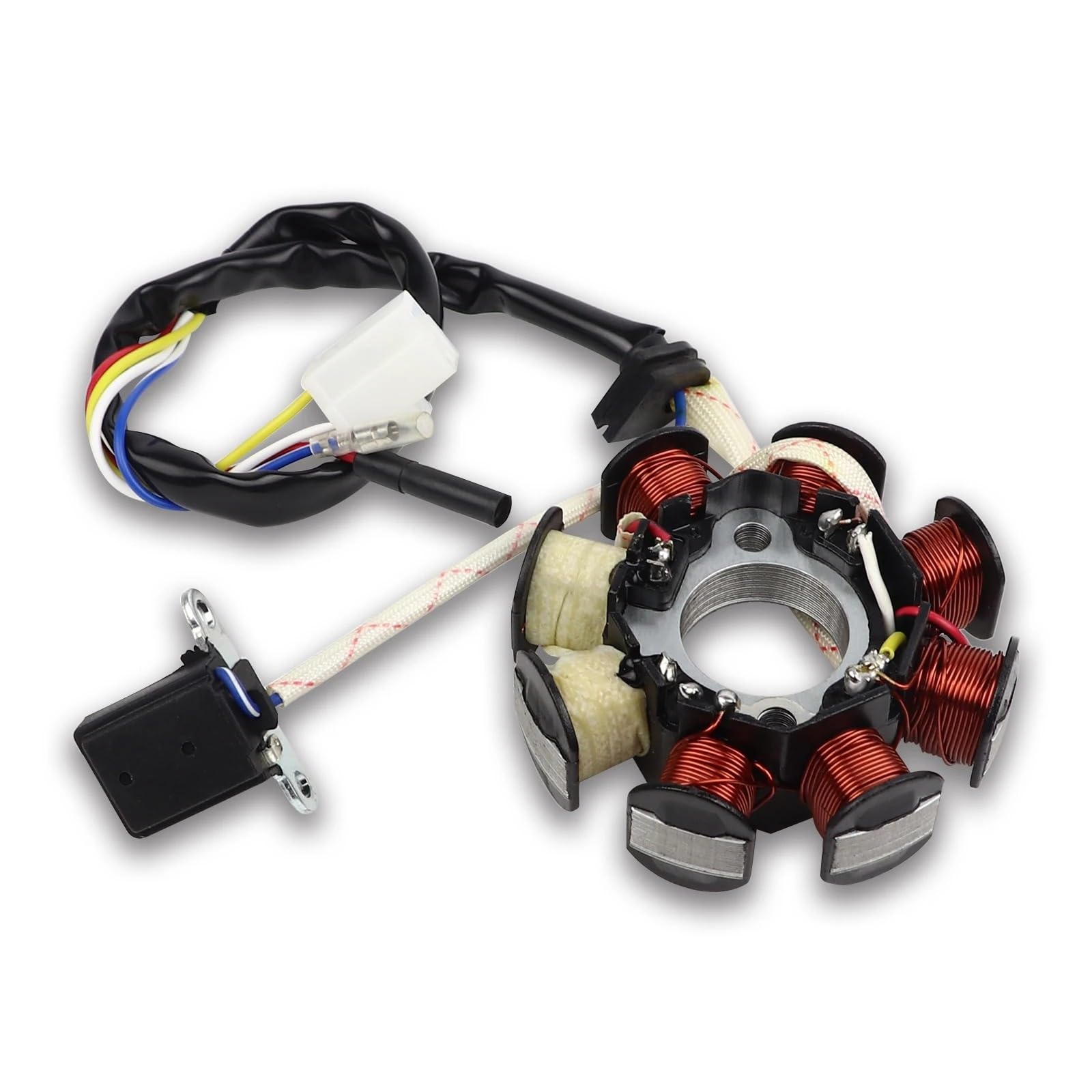 Stator Allumage Moteur Pour GY6 49cc 50cc 125cc 150cc Cyclomoteur Scooter ATV Go Kart Sunl Roketa Pour Vespa 8 Bobine Magnéto Stator Moto Magnéto Bobine