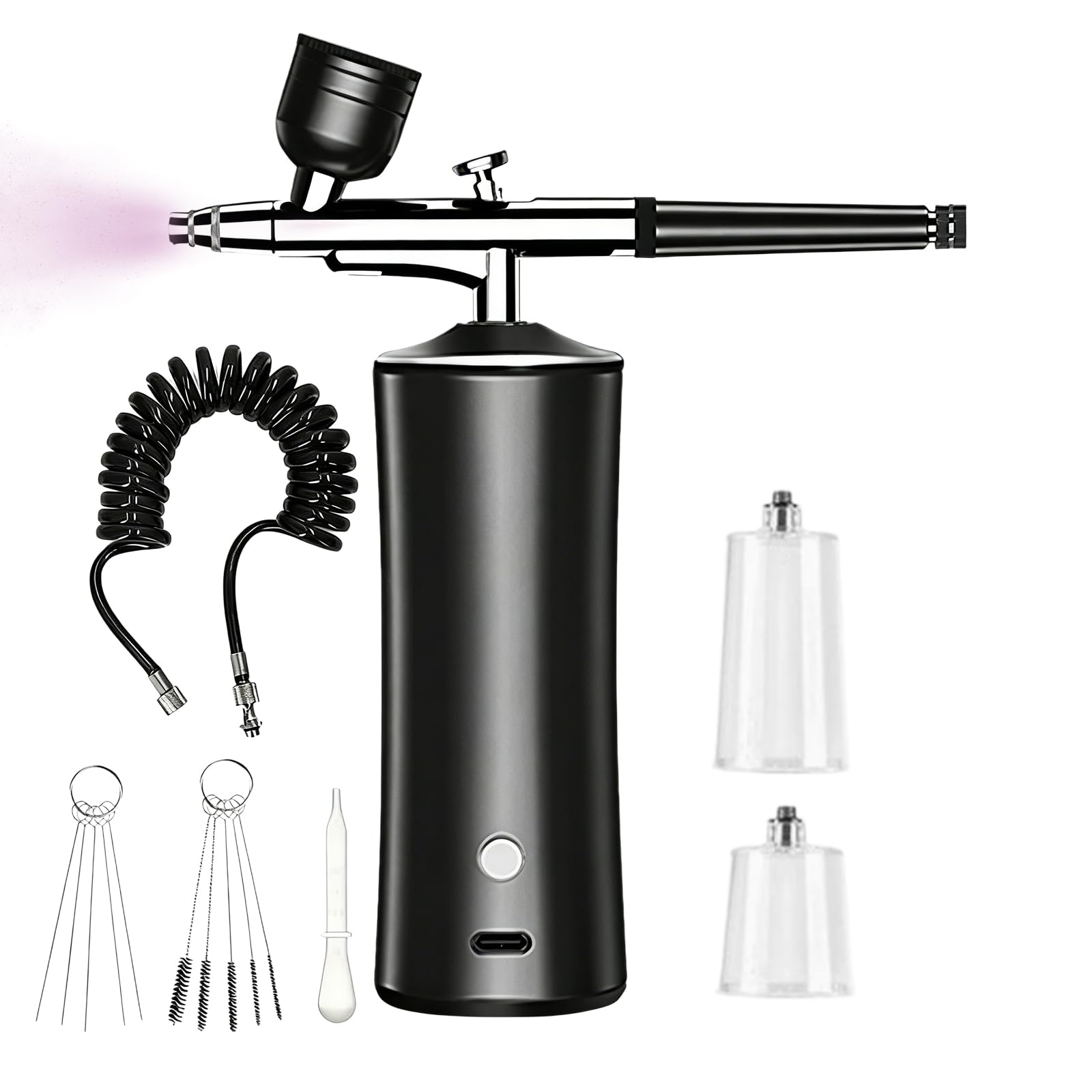 Compresseur kit aérographe avec 2 buses pour maquillage rechargeable et tatouage manuel