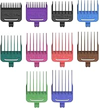 Hatteker Set of 10 Coloured Guide Combs for Hair Clippers, Measures from 1.5 mm to 25 mm, Universal Accessories for Hair Clippers for RFC-696B