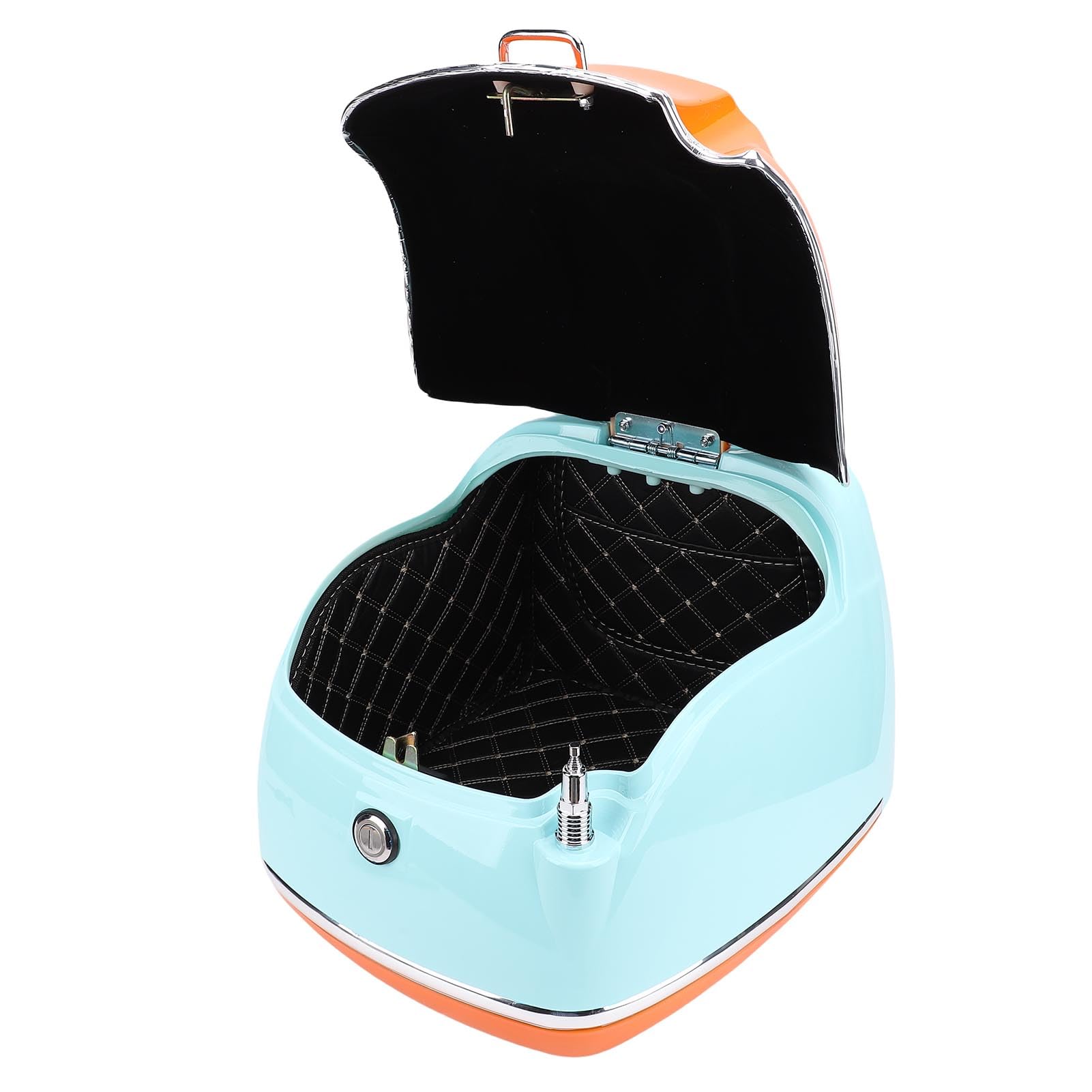 AMONIDA Baúl para Motocicleta, Elegante Apariencia Retro, Resistente Al Agua, 38 L, para Motocicleta y Scooter (Blue)