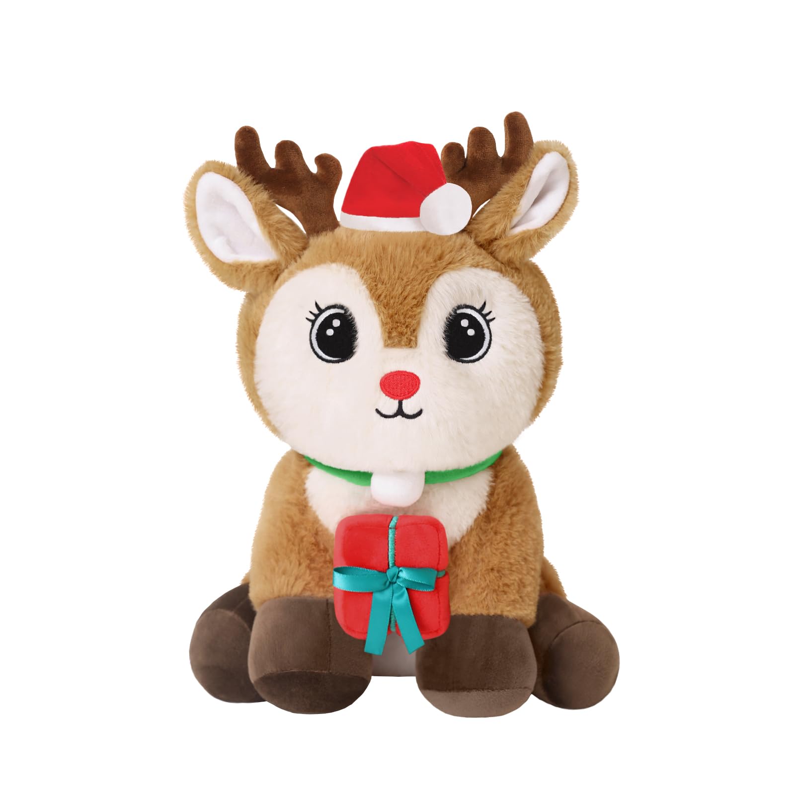 Christmas Reindeer Stuffed Animals Plush Toys, Cute Santa Deer Elk Toys Decor, Soft Christmas Stuffed Reindeer Plushies Gifts for Kids, Girls, Baby, Teens, Holiday Xmas Deer Room Decorations
