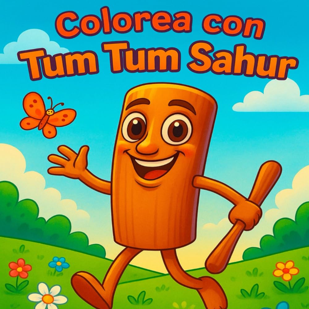 Colorea con Tum Tum Sahur: Páginas para colorear educativas con el famoso personaje de tik tok, Tum Tum Sahur para niños de 3 a 8 años