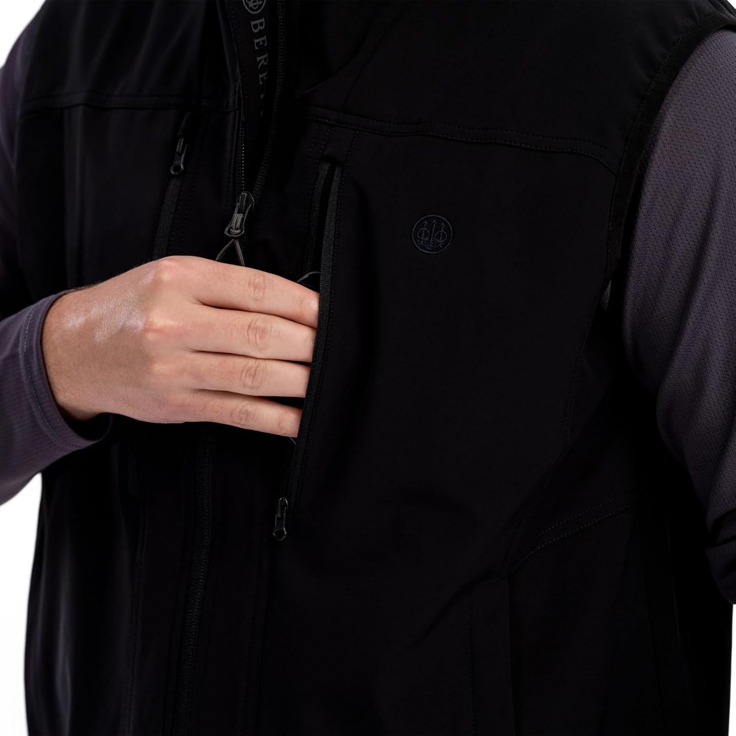 Beretta Men's Sonoran Softshell Vest - Wind & Water-Resistant Shooting Training Gear w/Microfleece Lining & Ventilated Back