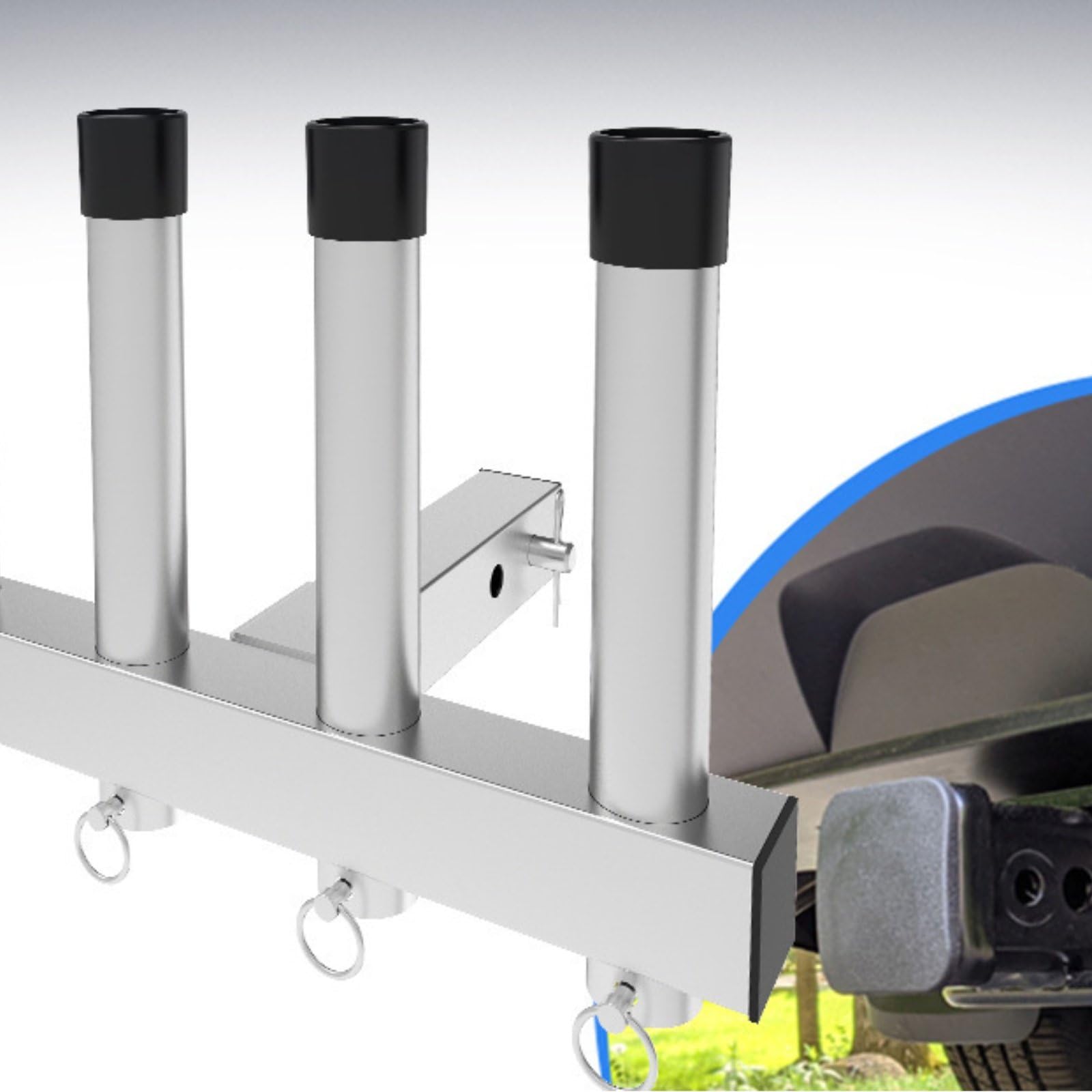 predolo Portacanne da Pesca Supporto Rack Appeso Portacanna Reggicanne Porta Attrezzatura in Acciaio Inossidabile Regolabile E Rimovibile per Auto E Pickup Adatto a Trasferte Tragitti tra Pausa Pesca
