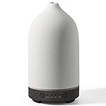 Diffuserlove Ceramic Diffuser 160ML Essential Oil Diffusers Aromatherapy Essential Oil Diffuser for Room Air Diffuser for Home Bedroom Stone Diffuser Black Wood Pattern Base (Size:6.8 H x 3.6 W)