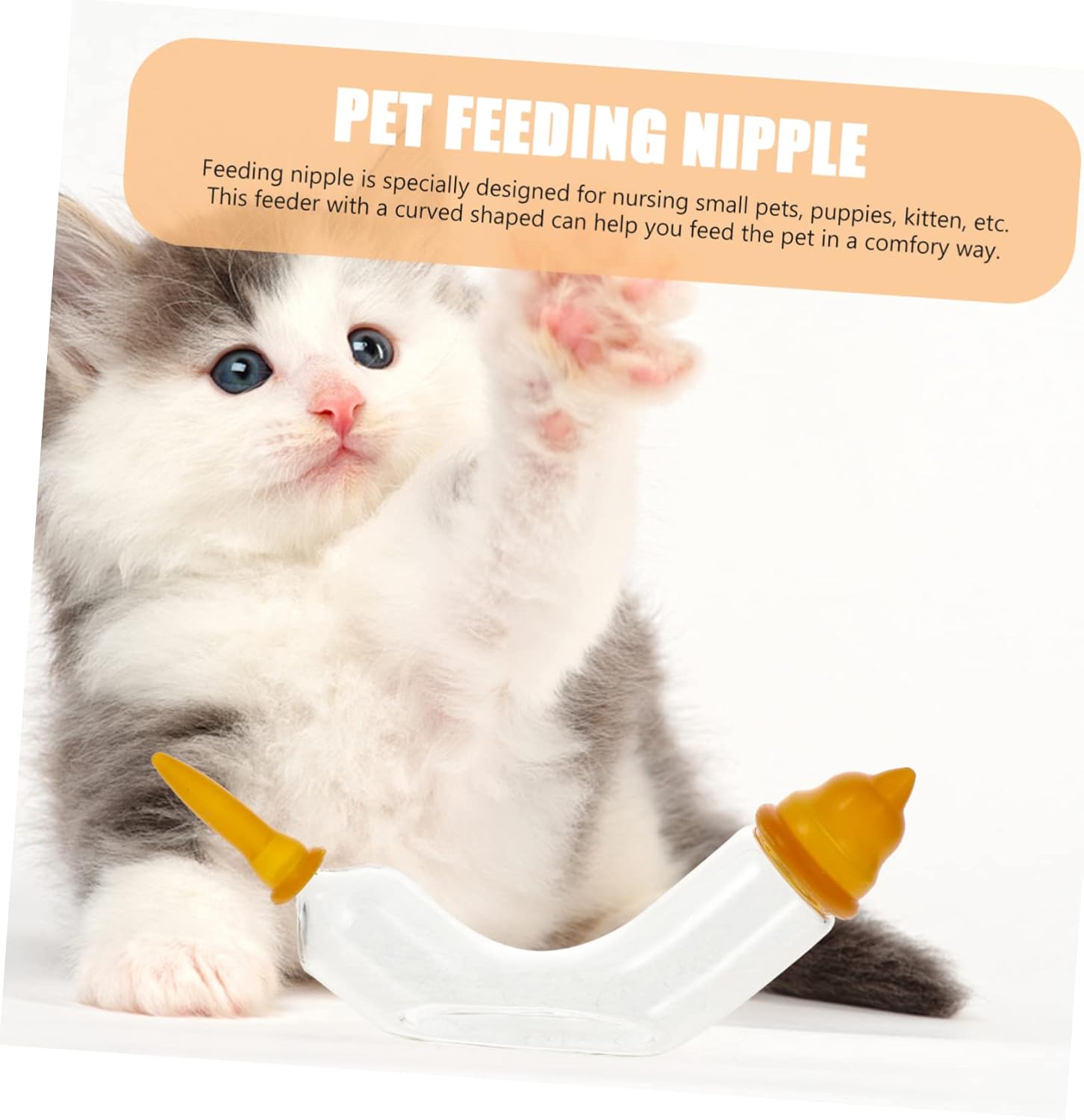 Mipcase 5sets Glass Pet Feeder Nipple for Newborn Puppies Kittens Kitten Feeding Tube Safe Odorless Pet Feeding Pacifier