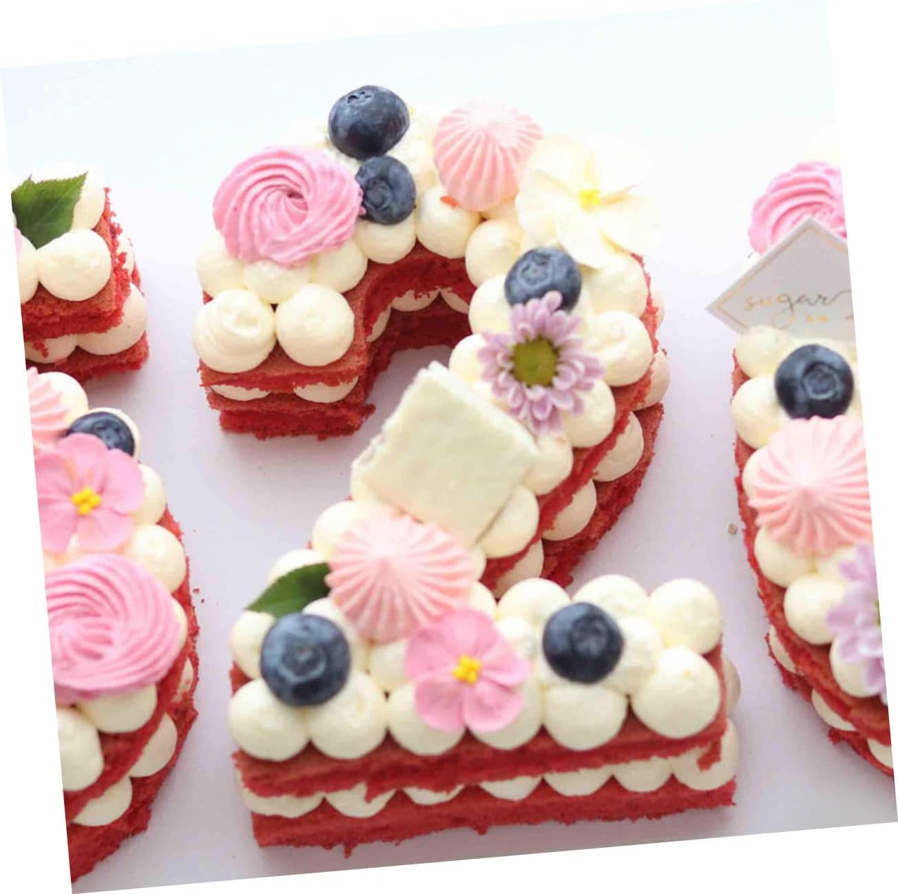 Garneck 37pcs Number and Alphabet Cake Stencils for Baking Birthday and Wedding Decorations Made from Pet Material for Easy Decorating and Reusability