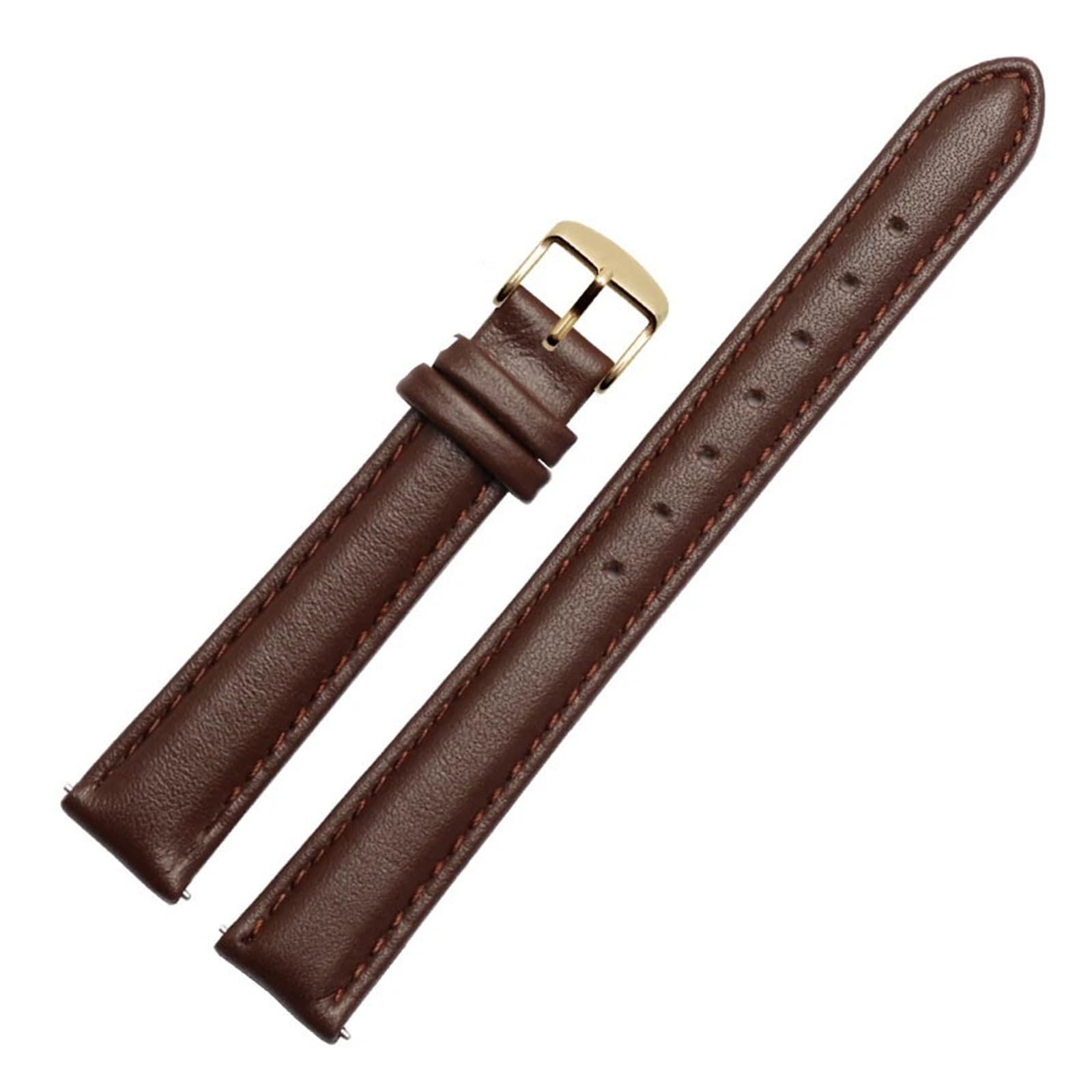 Correa de reloj for mujer de piel auténtica de 18mm con cuero suave color marrón 7