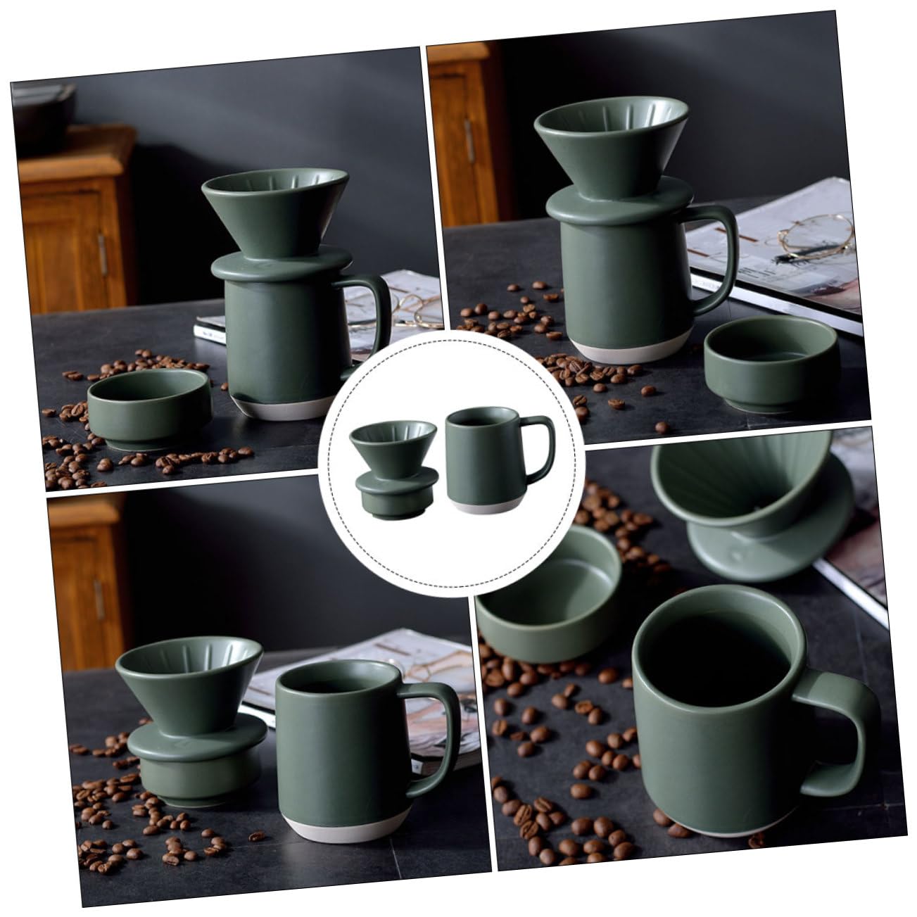 DOITOOL Taza de Filtro de Cerámica para Café Función de Filtrado Fino, Diseño Sencillo y Materiales Duraderos, Adecuado para Uso Práctico Hogar