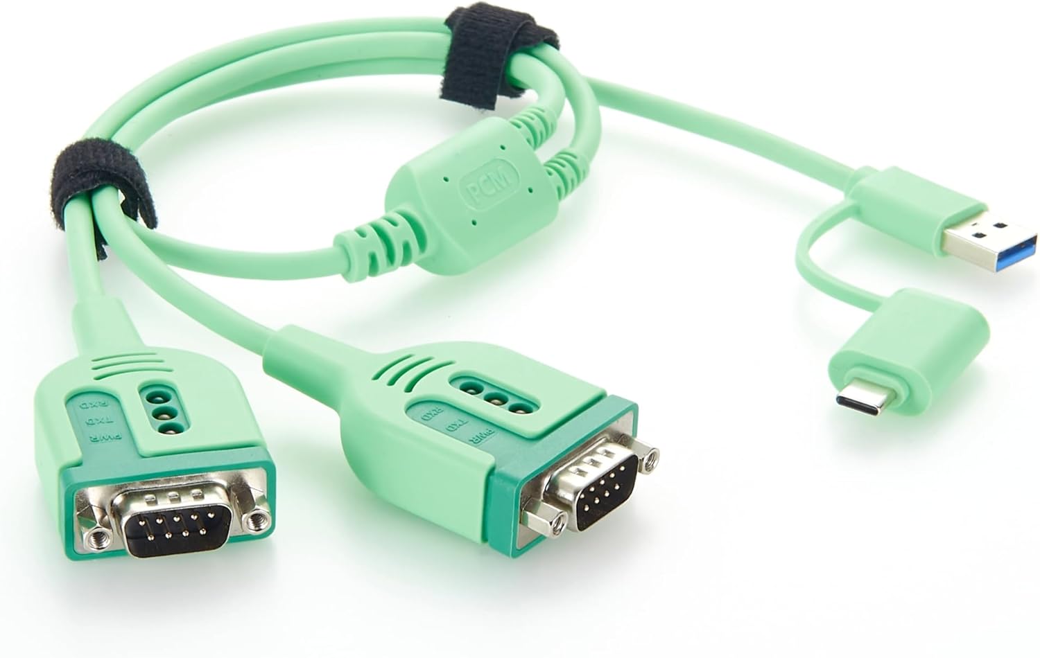 2 Port USB A & USB C to Dual DB9 Male RS232 Serial Cable with FTDI Chipset USB Serial COM Port Adapter for Windows, Linux, Android, macOS (DB9 Male, 0.6m)