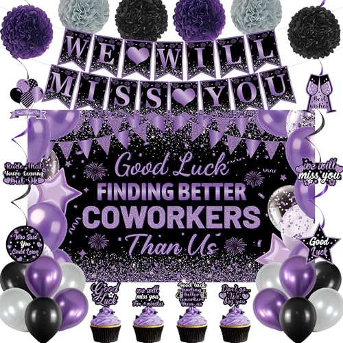DARUNAXY Purple Coworker Farewell Party Decorations for Women