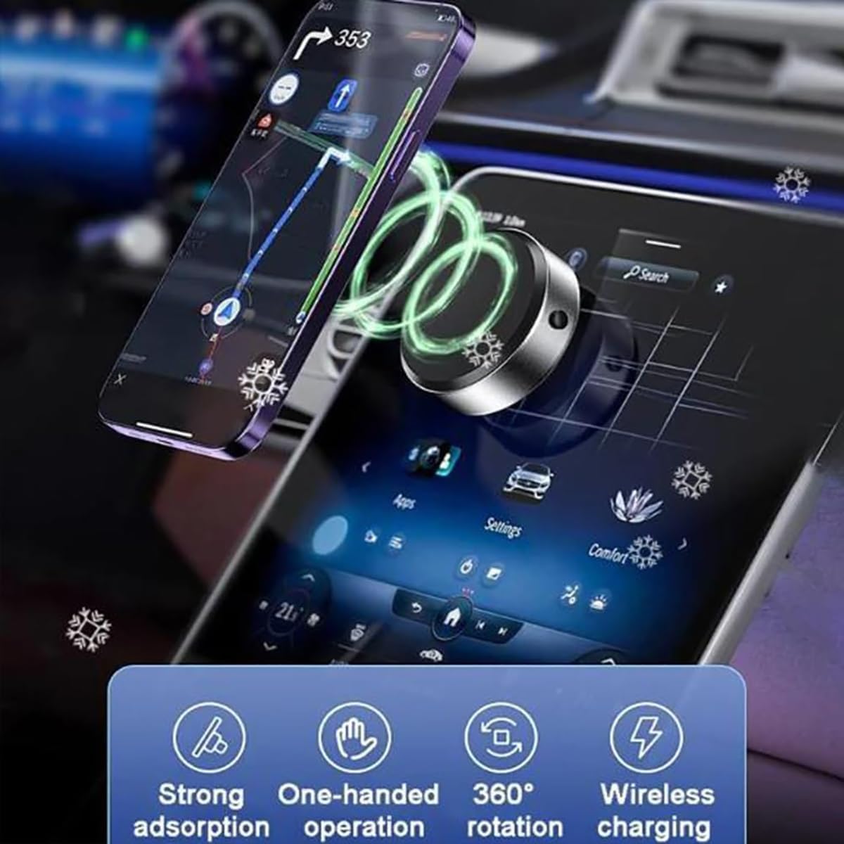 Supporto Magnetico Moftt Pivot Pro 2025, Universale Con Ventosa, Rotazione 360°, Per Auto, Cucina E Doccia, Per Tutti Gli Smartphone, Nero - 6