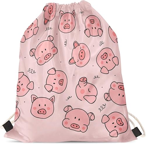 Doginthehole Kids Gym mochila para niños con cordón, ligera moderna, mochila ligera para niñas con cordón.