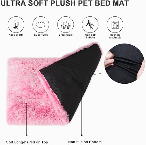 Miniatura 14 de Vonabem Cama para perro, extragrande, camas suaves de felpa para perros XL, almohadilla de jaula, lavable, 41 pulgadas de largo x 27 pulgadas