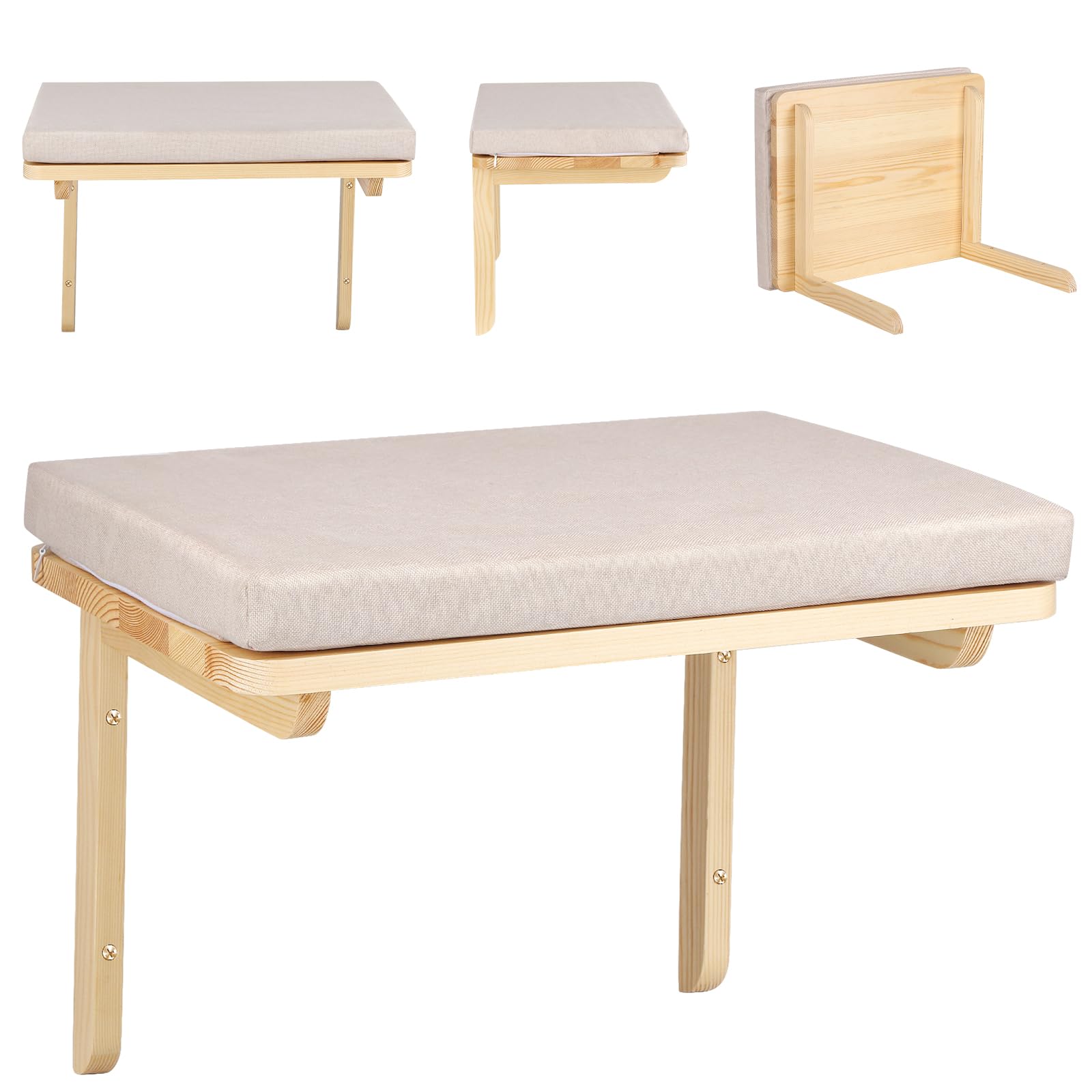 HUOLE Hamac Chat Fenetre Perchoir Lit Fenêtre Panier Suspendu Etagere pour Chats 40 * 30 * 25 cm-Gris Robuste Jusqu'à 18kg Facile à Monter et à déplacer Pas de Ventouse Balcon