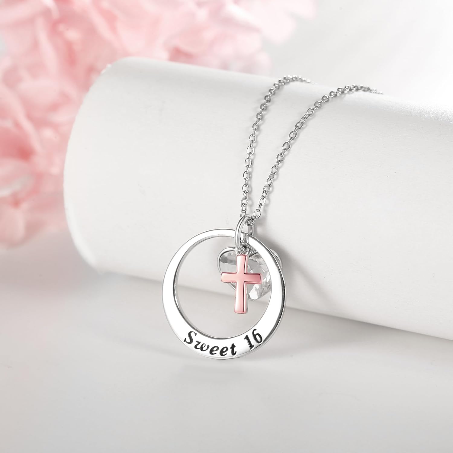 Sweet 16 Gifts Sterling Silver Sweet 16 Necklace Sixteen Birthday Jewelry Gifts for Women - Image 3