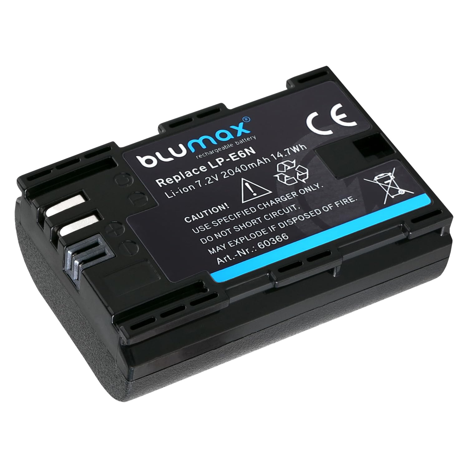 Blumax Bateria kompatybilna z Canon LP-E6N |- 2040mAh -| LP-E6NH LP-E6 do Canon EOS-R EOS R Ra R5 R6 II R7-5D Mark II III IV - 6D 7D 60D 90D - XC15