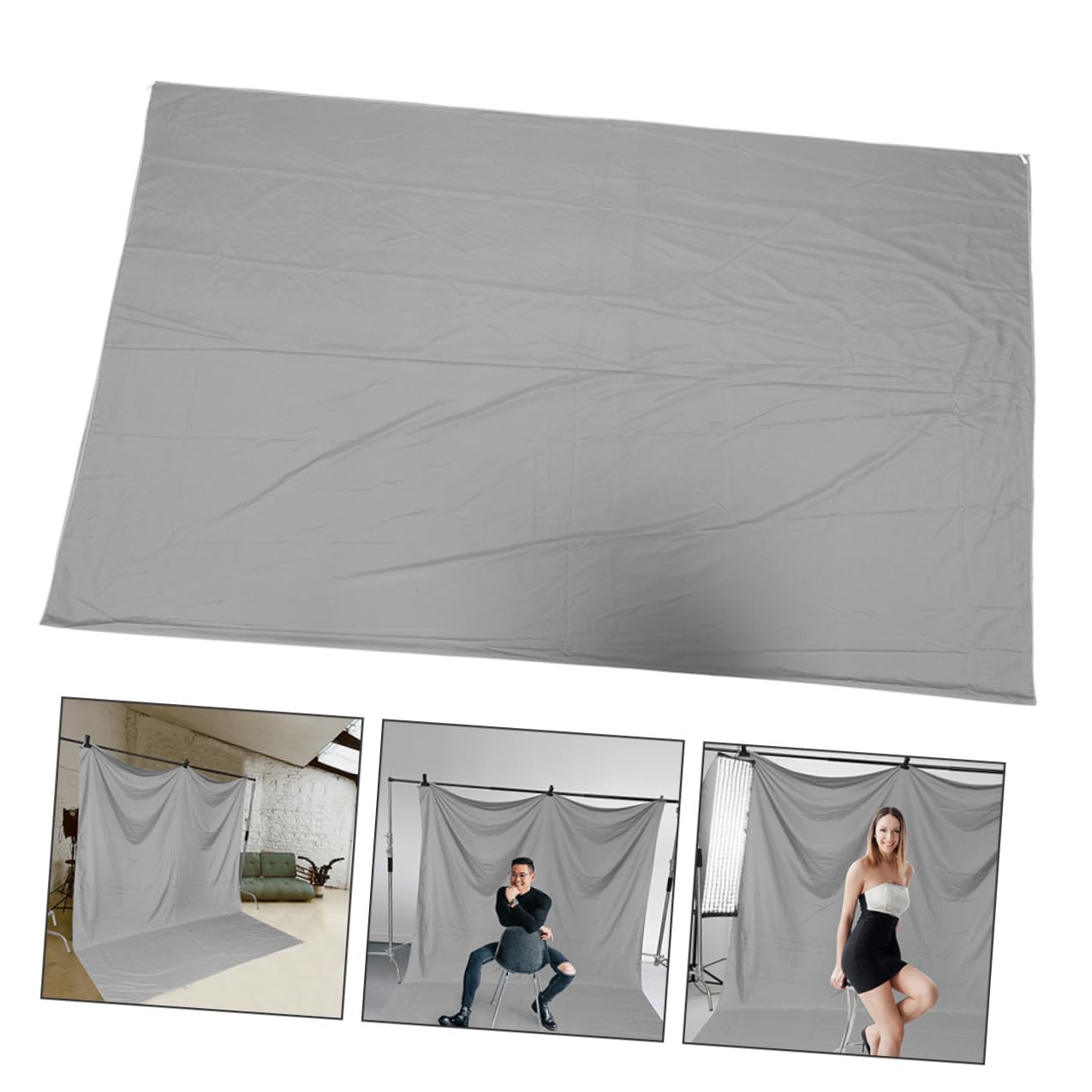 Sfondo Fotografico Grigio 3X2 M Fondale Decorativo Spesso per Studio Fotografico Video Trucco e Feste Lavabile e Riutilizzabile Tessuto Morbido e Resistente