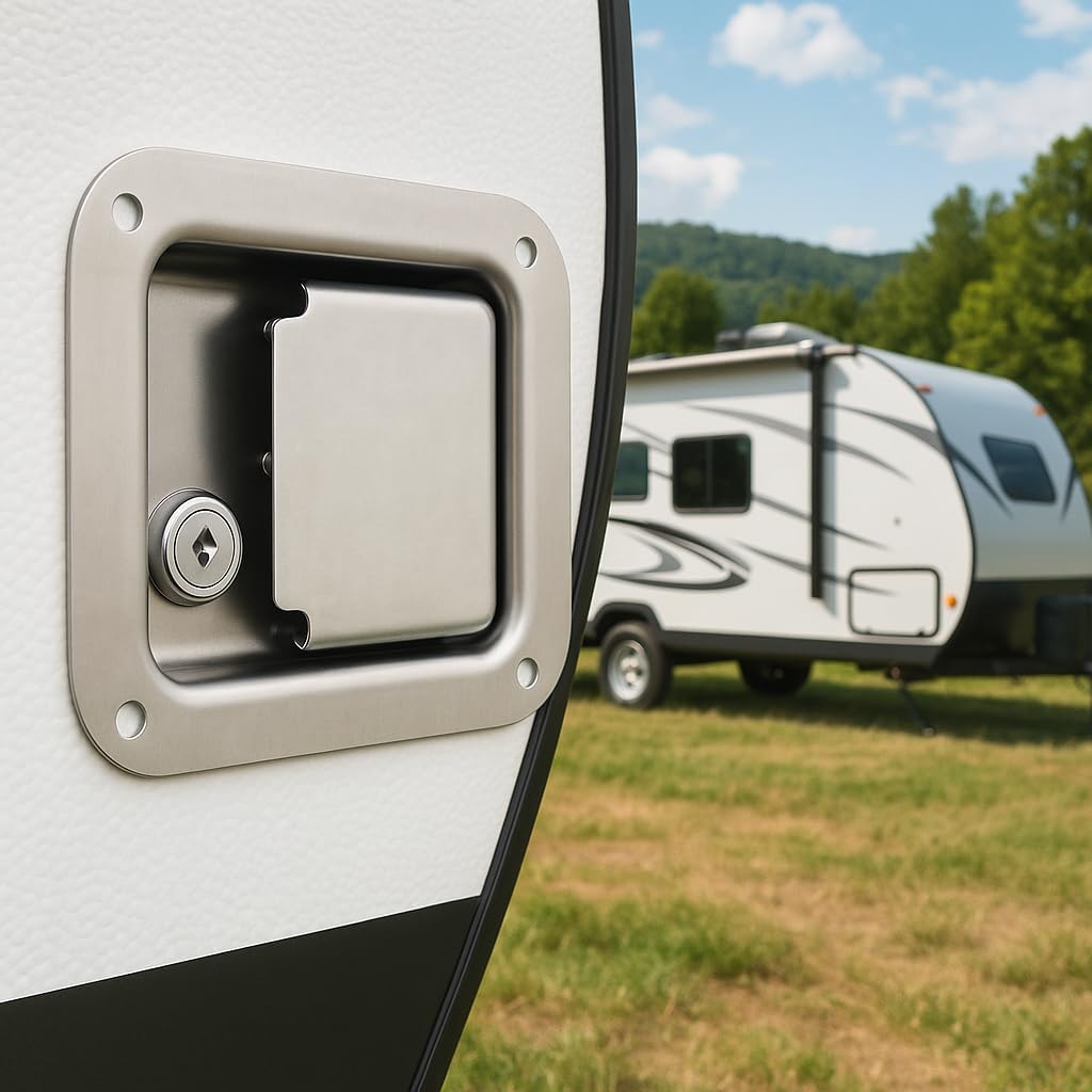 Trailer Toolbox Latch, RV Handle Paddle Lock with 2 Keys Stainless Steel Toolbox Lock for Trailer Truck