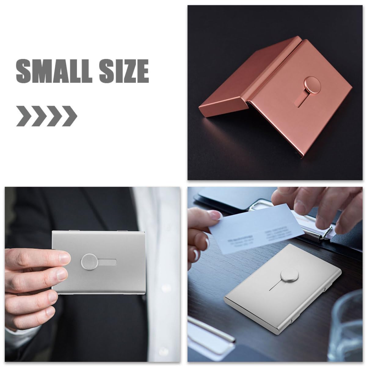 NUOBESTY 5 Set Scatola Porta Carte Raccoglitore Carte Custodia Per Schede Metalliche Portafoglio Portacarte Bloccante Titolare Della Carta Porta Biglietti Da Visita in Metallo 2 Pezzi * 5