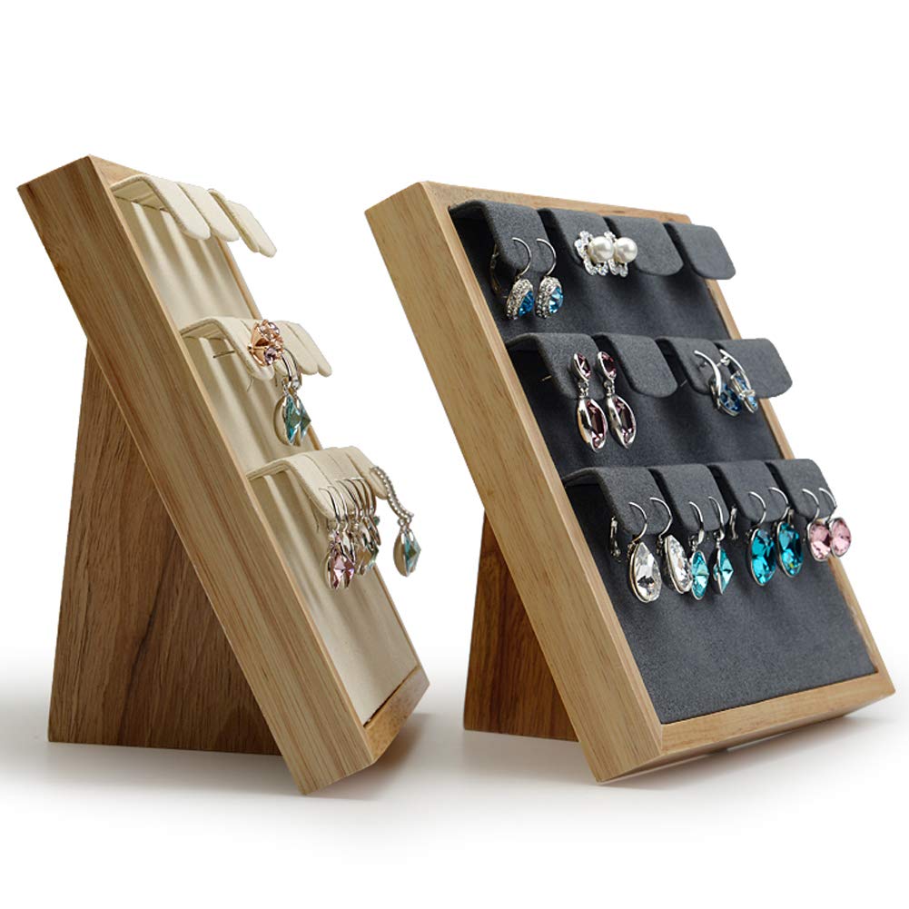 1 borsa portaorecchini in legno rettangolare a 7 scomparti - Italy