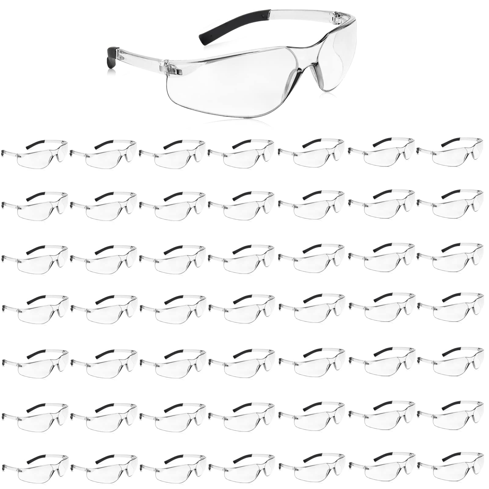 Gafas de seguridad de impacto contra rayos UV para hombres y mujeres, gafas protectoras (50 x transparentes)