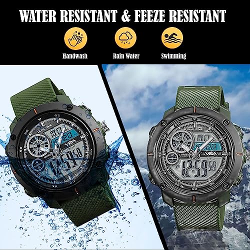 V2A S-Shock Military Green Analog Digital Watch - Image 5
