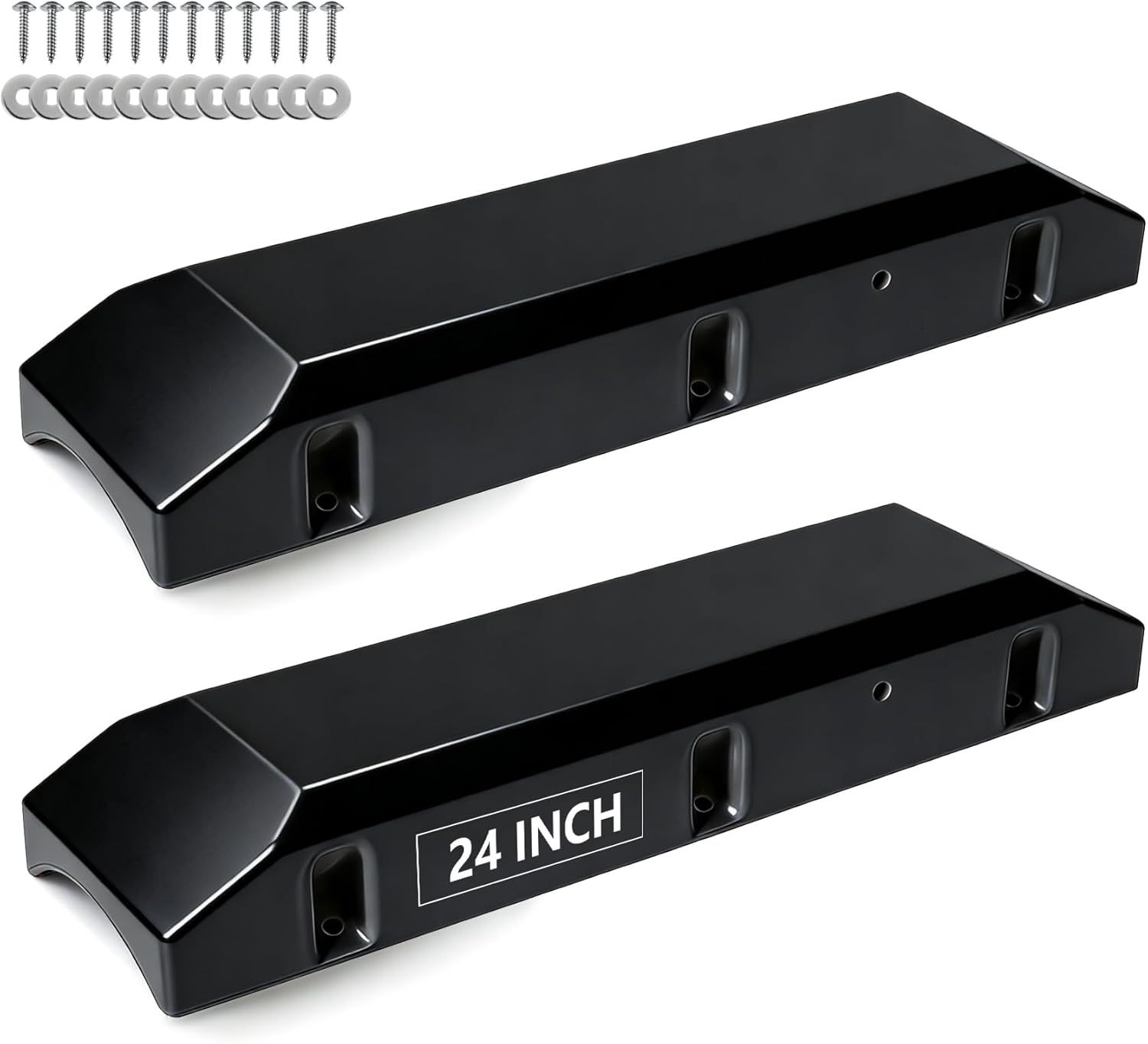 DEDU Dock Bumpers 24 Inch 2 Pack, Boat Dock Bumpers Heavy Duty Dock Post Bumpers, Dock Fender Bumper Guards Dock Piling Bumpers PVC Suit for Horizontal and Vertical with Screws and Washers (Black)