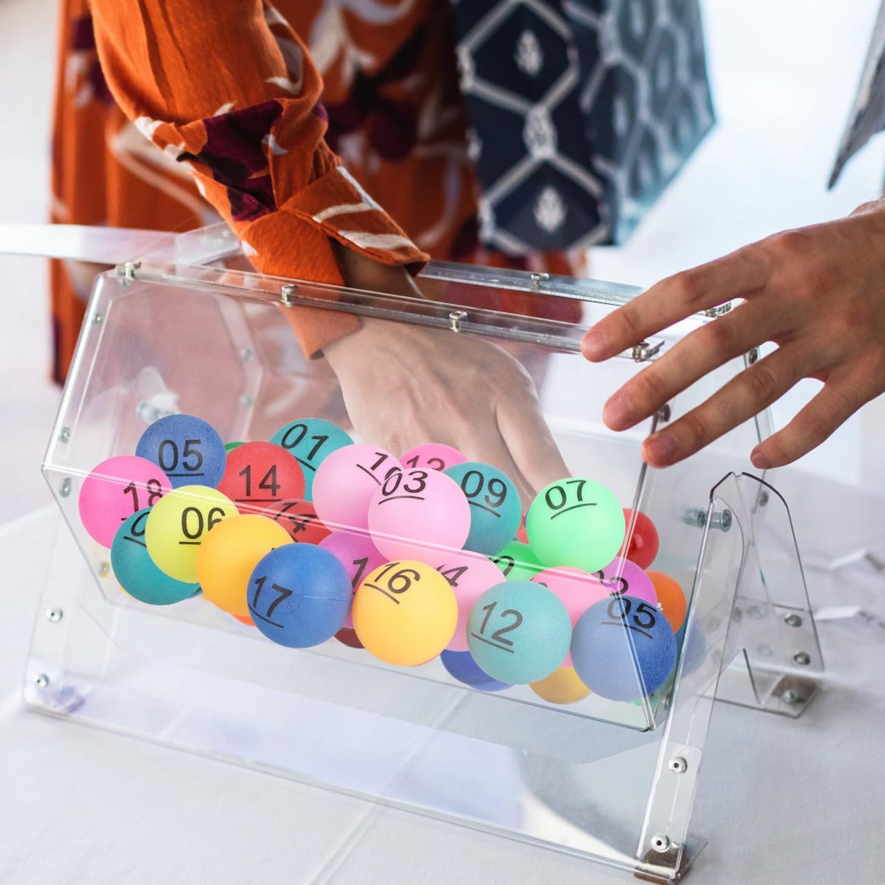 ORFOFE Numbered Balls 01-20 Colorful Plastic Balls for Raffle Games Bingo Equipment Game Activities Table Tennis Ball Size 20Pcs for Draw-Based Group Events