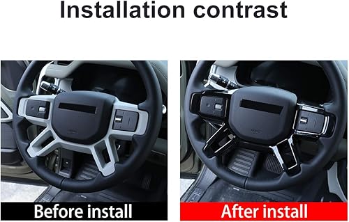 Miniatura 2 de Cubierta para volante de coche de ABS negro brillante para Land Rover Defender 110 130 2020, accesorios para coche